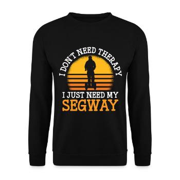 Segway Driver Leisure Fashion Vehicle - Unisex Sweatshirt - black - Front - Alina (178cm) & Michal (187cm)