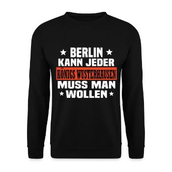 Königs wusterhausen - Unisex Pullover - Schwarz - Vorne - Alina (178cm) & Michal (187cm)
