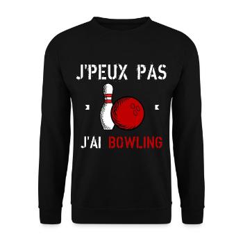 J'Peux Pas J'Ai Bowling - Sweat-shirt Unisexe - noir - Devant - Alina (178cm) & Michal (187cm)
