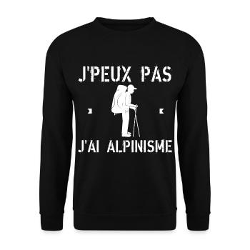 J'Peux Pas J'ai Alpinisme - Sweat-shirt Unisexe - noir - Devant - Alina (178cm) & Michal (187cm)