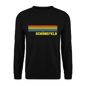 Schönefeld Regenbogen - Unisex Pullover - Schwarz - Vorne - Alina (178cm) & Michal (187cm)