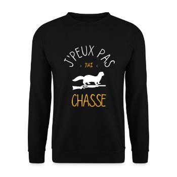 J'Peux Pas J'Ai Chasse - Sweat-shirt Unisexe - noir - Devant - Alina (178cm) & Michal (187cm)