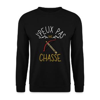 J'peux pas j'ai chasse - Sweat-shirt Unisexe - noir - Devant - Alina (178cm) & Michal (187cm)