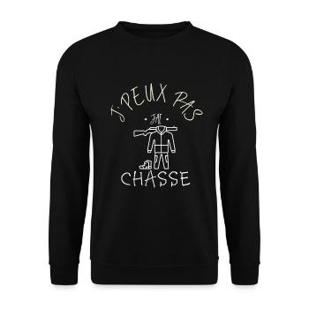 J'peux pas j'ai chasse - Sweat-shirt Unisexe - noir - Devant - Alina (178cm) & Michal (187cm)
