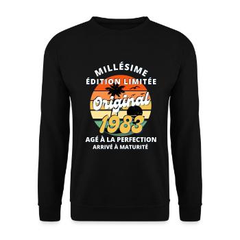 Millésime Original 1983 - Sweat-shirt Unisexe - noir - Devant - Alina (178cm) & Michal (187cm)