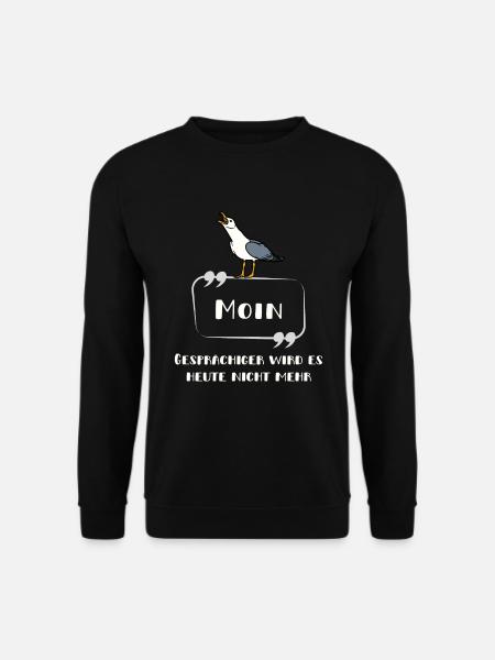 Moin - schreiende Möwe Schrift lustig norddeutsch - Unisex Pullover - Schwarz