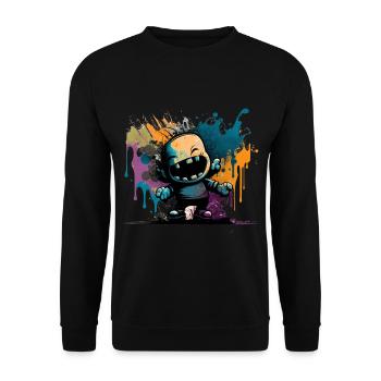 An image inspired by street art - Sweat-shirt Unisexe - noir - Devant - Alina (178cm) & Michal (187cm)