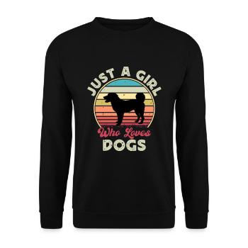 Appenzeller Sennenhund Hundesilhouette Retro Sonnenuntergang - Unisex Pullover - Schwarz - Vorne - Alina (178cm) & Michal (187cm)