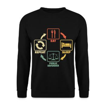 Le défenseur public dit que le défenseur public dit drôle - Sweat-shirt Unisexe - noir - Devant - Alina (178cm) & Michal (187cm)