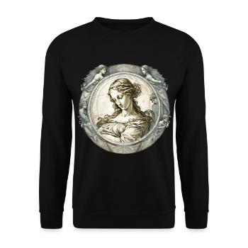 A design with a classic art theme, such as a paint - Unisex Sweatshirt - black - Front - Alina (178cm) & Michal (187cm)