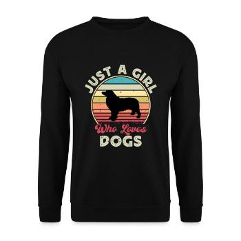 Berner Laufhund Dog Love Silhouette Vintage Sunset - Unisex Sweatshirt - black - Front - Alina (178cm) & Michal (187cm)