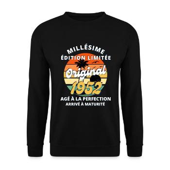 Millésime 1952 Original cadeau - Sweat-shirt Unisexe - noir - Devant - Alina (178cm) & Michal (187cm)