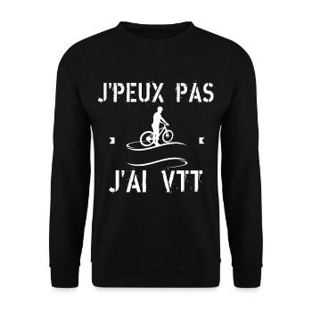 J'Peux Pas J'Ai VTT - Sweat-shirt Unisexe - noir - Devant - Alina (178cm) & Michal (187cm)