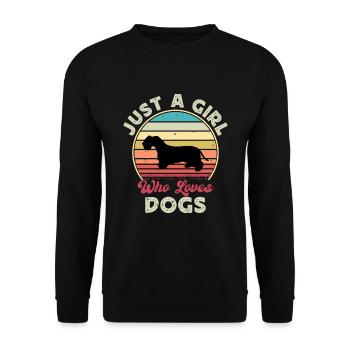 Cesky Terrier Hundeliebhaber Silhouette Vintage Sonnenuntergang - Unisex Pullover - Schwarz - Vorne - Alina (178cm) & Michal (187cm)