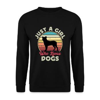 Cao Fila De Seo Miguel Dog Silhouette Retro Sunset - Unisex Sweatshirt - black - Front - Alina (178cm) & Michal (187cm)