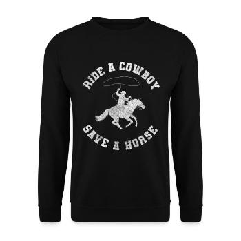 Western Linedance America - Unisex Sweatshirt - black - Front - Alina (178cm) & Michal (187cm)