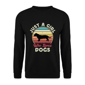 Drever Dog Lover Silhouette Vintage Sunset - Unisex Sweatshirt - black - Front - Alina (178cm) & Michal (187cm)