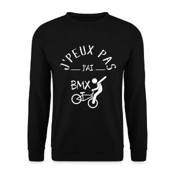 J'peux pas j'ai bmx - Sweat-shirt Unisexe - noir - Devant - Alina (178cm) & Michal (187cm)