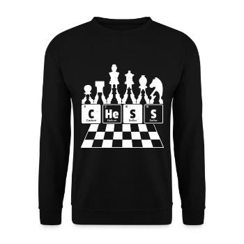 Chess - Chess - Chess Chess Periodic Table - Unisex Sweatshirt - black - Front - Alina (178cm) & Michal (187cm)