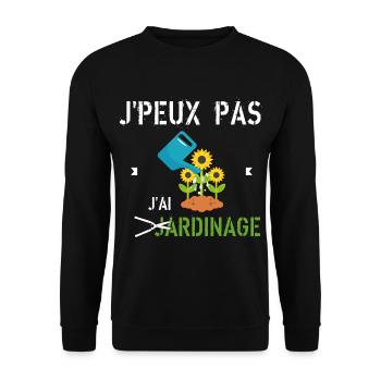 J Peux Pas J Ai Jardinage - Sweat-shirt Unisexe - noir - Devant - Alina (178cm) & Michal (187cm)
