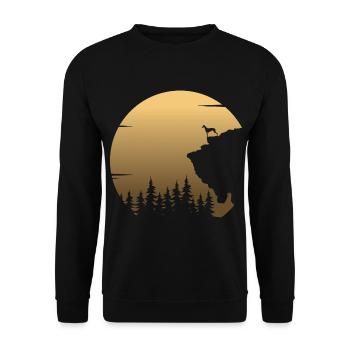 Galgo Espanol Hund Greyhound Mond Silhouette - Unisex Pullover - Schwarz - Vorne - Alina (178cm) & Michal (187cm)