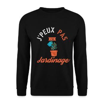 J'Peux Pas J'ai jardinage - Sweat-shirt Unisexe - noir - Devant - Alina (178cm) & Michal (187cm)