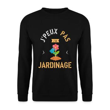 J Peux Pas J ai jardinage - Sweat-shirt Unisexe - noir - Devant - Alina (178cm) & Michal (187cm)