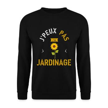 J Peux pas J ai jardinage - Sweat-shirt Unisexe - noir - Devant - Alina (178cm) & Michal (187cm)