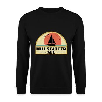 Millstätter See - Unisex Pullover - Schwarz - Vorne - Alina (178cm) & Michal (187cm)