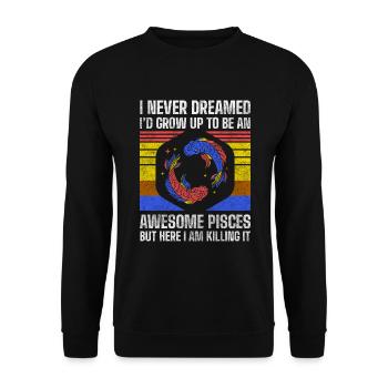 Fische Neptun Geburtsmonat Planet - Unisex Pullover - Schwarz - Vorne - Alina (178cm) & Michal (187cm)