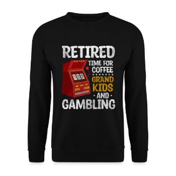 Spielautomat Geld Zocken Casino - Unisex Pullover - Schwarz - Vorne - Alina (178cm) & Michal (187cm)