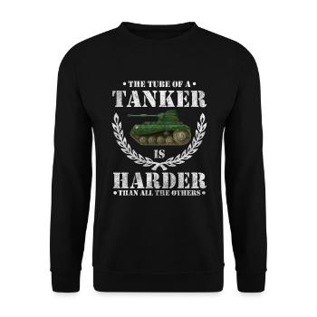 Krieg Panzerkampfwagen Kampffahrzeug Bundeswehr - Unisex Pullover - Schwarz - Vorne - Alina (178cm) & Michal (187cm)