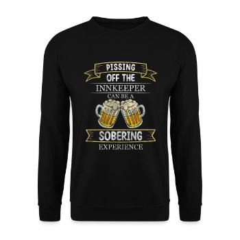 Gaststätte Bier Rauchen - Unisex Pullover - Schwarz - Vorne - Alina (178cm) & Michal (187cm)