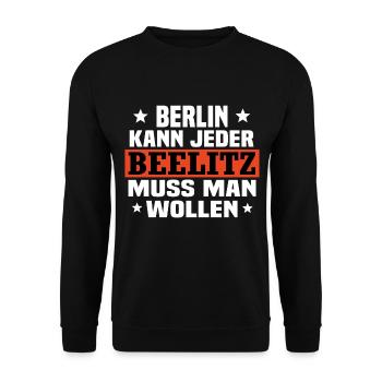 Beelitz - Unisex Pullover - Schwarz - Vorne - Alina (178cm) & Michal (187cm)