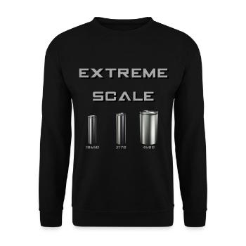 Extreme Scale Batteries - Unisex Pullover - Schwarz - Vorne - Alina (178cm) & Michal (187cm)