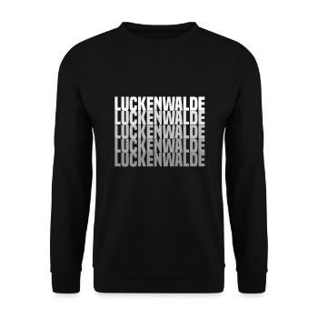 Luckenwalde - Unisex Pullover - Schwarz - Vorne - Alina (178cm) & Michal (187cm)