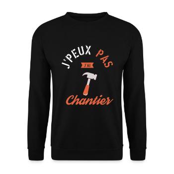Je peux pas j ai Chantier - Sweat-shirt Unisexe - noir - Devant - Alina (178cm) & Michal (187cm)