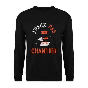 J peux pas j ai chantier - Sweat-shirt Unisexe - noir - Devant - Alina (178cm) & Michal (187cm)