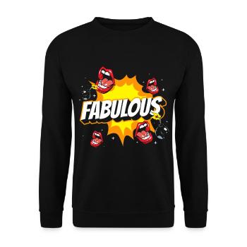 Style bande dessinée style bulle de discours Pow! - Sweat-shirt Unisexe - noir - Devant - Alina (178cm) & Michal (187cm)