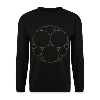 Apollinische Dichtung Math Fraktal Heiliges Gold - Unisex Pullover - Schwarz - Vorne - Alina (178cm) & Michal (187cm)