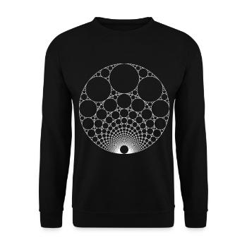 Weiß verschachtelte apollinische Dichtung Math Fraktal - Unisex Pullover - Schwarz - Vorne - Alina (178cm) & Michal (187cm)