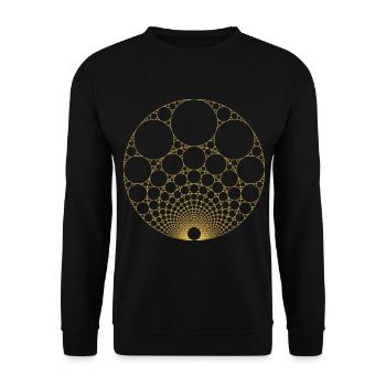 Gold verschachtelte apollinische Dichtung Math Fraktal Heilig - Unisex Pullover - Schwarz - Vorne - Alina (178cm) & Michal (187cm)