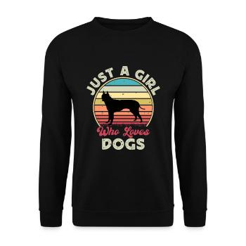 Englischer weißer Terrier Hund Silhouette Retro Sonnenuntergang - Unisex Pullover - Schwarz - Vorne - Alina (178cm) & Michal (187cm)