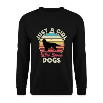 Flat Coated Retriever Dog Silhouette Retro Sunset - Sweat-shirt Unisexe - noir - Devant - Alina (178cm) & Michal (187cm)