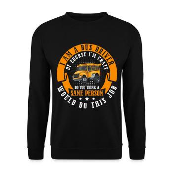 Fahrer Omnibus Linienbus Kraftfahrer - Unisex Pullover - Schwarz - Vorne - Alina (178cm) & Michal (187cm)