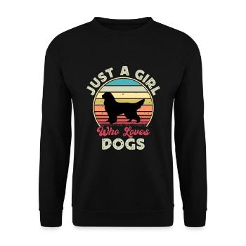 Gordon Setter Hundeliebhaber Silhouette Vintage Sonnenuntergang - Unisex Pullover - Schwarz - Vorne - Alina (178cm) & Michal (187cm)