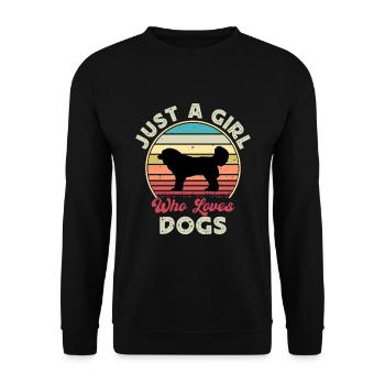 Georgischer Schäferhund Liebe Silhouette Retro Sonnenuntergang - Unisex Pullover - Schwarz - Vorne - Alina (178cm) & Michal (187cm)