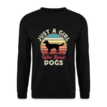 German Longhaired Pointer Dog Silhouette Retro - Unisex Sweatshirt - black - Front - Alina (178cm) & Michal (187cm)