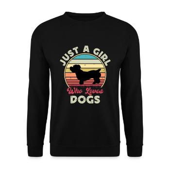 Glen De Imaal Terrier Dog Silhouette Rétro Coucher de Soleil - Sweat-shirt Unisexe - noir - Devant - Alina (178cm) & Michal (187cm)