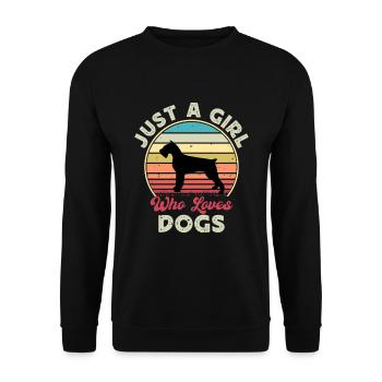 Schnauzer Géant Chien Amour Silhouette Vintage Coucher de Soleil - Sweat-shirt Unisexe - noir - Devant - Alina (178cm) & Michal (187cm)